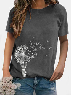 Flower Print Casual T-shirt Other Image