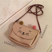 Kindergarten Children PU Leather Handbag Cartoon Cat Crossbody Bag Other Image