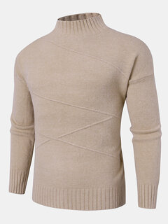Solid Knit Rib Pullover Sweaters Other Image