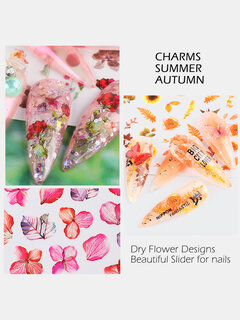 3D Dried Flowers Butterfly Nail Tips Other Image