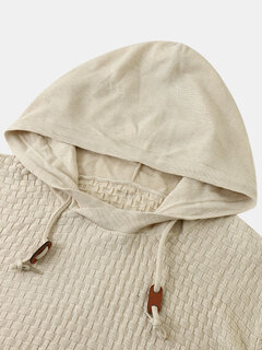 Knitted Applique Drawstring Hooded Sweaters Other Image