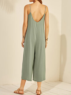 Solid Color Loose Casual Jumpsuit Other Image