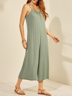 Solid Color Loose Casual Jumpsuit Other Image