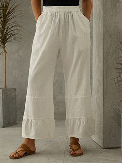 Solid Wide Leg Pant Other Image