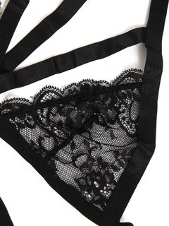 Sexy Lace Hollow Halter Patchwork Women Crop Top Other Image