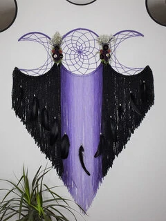 1pc Large Purple Rose Circle Dream Catcher Decorative Hanging Craft Children
