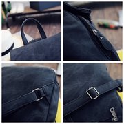 Simple Pure Color Faux Leather Backpack Shouder Bag For Wome Other Image