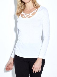 Casual Crossed Straps T-shirt Other Image