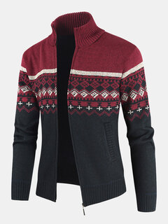 Tribal Print Knitted Sweater Cardigan Other Image