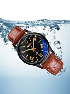 حزام من السبائك الزجاجية الزرقاء Watch أزياء مضيئة ضد للماء كوارتز Watch Other Image