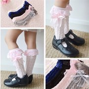 Toddler Kids Girl Pretty Cotton Lace Knee High Socks Other Image