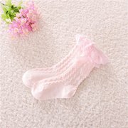 Toddler Kids Girl Pretty Cotton Lace Knee High Socks Other Image
