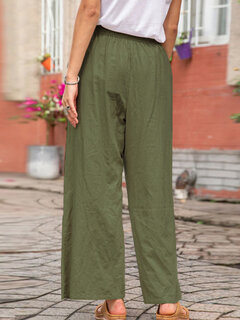 Casual Solid Color Loose Pants Other Image