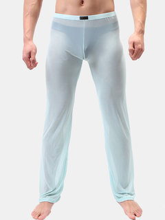 Pijama De Malla Super Fina Sexy Para Hombre Pantalones Pantalones De Dormir Translucidos Sueltos Y Amigables Con La Piel Newchic